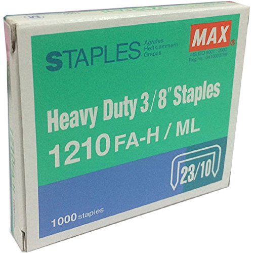 MAX USA CORP. Max Heavy Duty 3/8 Zoll Heftklammern 1210FA-H- Box mit 1000 Heftklammern von Max