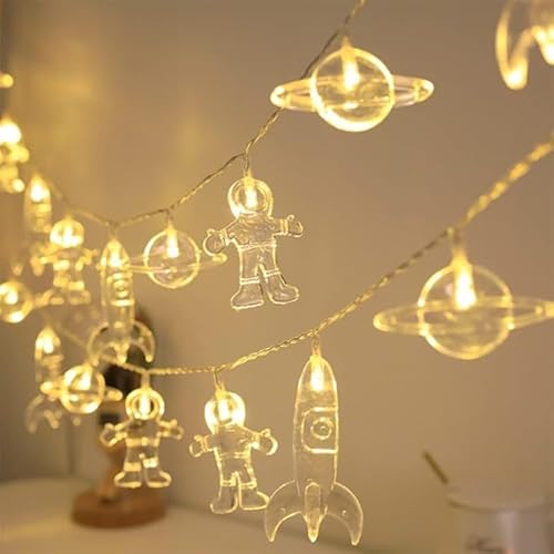 MAXBROTHERS Weltraum Kinderlichterkette, Batteriebetriebene LED Lichterkette für Kinderzimmer, 3M Lichterdraht mit 20LEDs [Energieklasse A] von MAXBROTHERS