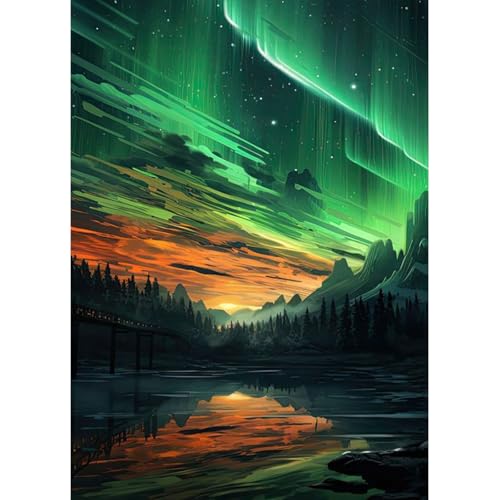 MAXBYE 5D Full Aurora Diamond Painting Complete Kit, DIY Berge und Seen Diamant Art Bilder Erwachsene Set, Mosaikherstellung, Diamantmalerei Basteln Bilder Arts Geschenk für Home Wand Décor 30x40 cm MAXBYE 5D Full Aurora Diamond Painting Complete Kit, DIY Berge und Seen Diamant Art Bilder Erwachsene Set, Mosaikherstellung, Diamantmalerei Basteln Bilder Arts Geschenk für Home Wand Décor 30x40 cm von MAXBYE
