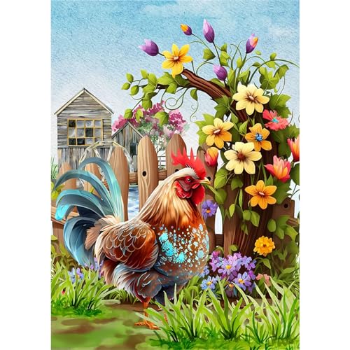 MAXBYE 5D DIY Diamond Painting Huhn, Diamond Painting Set, Malen nach Zahlen Diamant Anfänger Cross Stickerei Malerei Kits Wand Dekor 30x40cm von MAXBYE