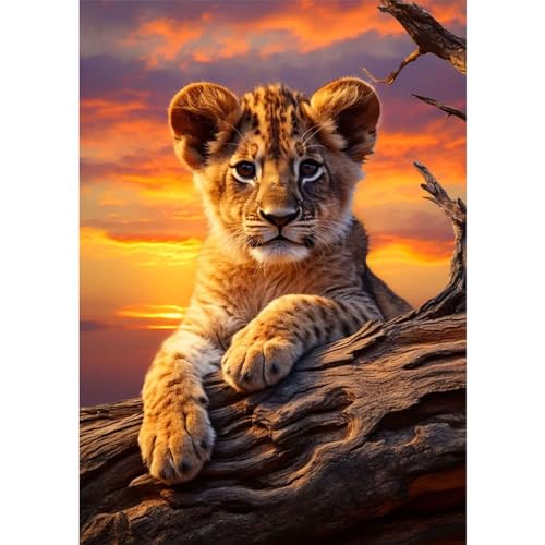 MAXBYE 5D DIY Diamond Painting Tiger, Tier Diamond Painting Set, Malen nach Zahlen Diamant Anfänger Cross Stickerei Malerei Kits Wand Dekor 30x40cm von MAXBYE