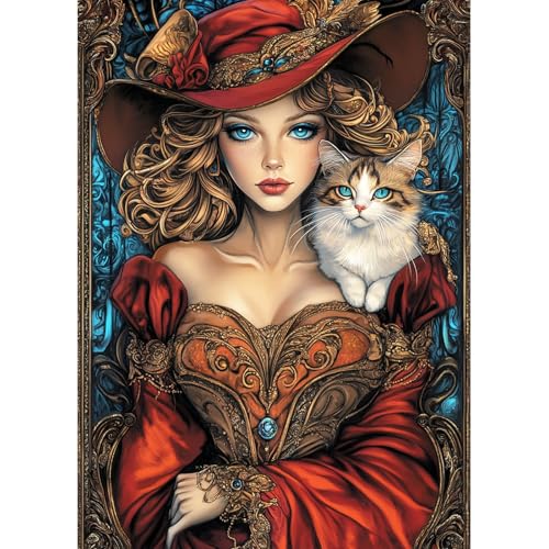 MAXBYE 5D DIY Diamond Painting Vintage Dame für Anfänger, Diamant Art Katze Bilder Erwachsene Set, Mosaikherstellung, Diamantmalerei Basteln Bilder Arts Als Geschenk für Home Wand Décor 30x40 cm MAXBYE 5D DIY Diamond Painting Vintage Dame für Anfänger, Diamant Art Katze Bilder Erwachsene Set, Mosaikherstellung, Diamantmalerei Basteln Bilder Arts Als Geschenk für Home Wand Décor 30x40 cm von MAXBYE