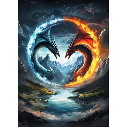 MAXBYE 5D Diamond Painting Erwachsene Art Kits, Dragon Diamond Kunst Komplett Set DIY Diamant Bilder für Anfänger, Runde Diamonds Painting Gem Kreuzstich Home Wall Decor 30x40cm MAXBYE 5D Diamond Painting Erwachsene Art Kits, Dragon Diamond Kunst Komplett Set DIY Diamant Bilder für Anfänger, Runde Diamonds Painting Gem Kreuzstich Home Wall Decor 30x40cm von MAXBYE