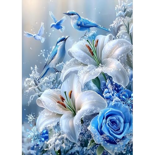 MAXBYE 5D Vögel Diamond Painting Art Kits Erwachsene, DlY Blumen mit Schnee Runder Vollbohrer Diamanten Malerei Set Kreuzstich Geschenke Einfache Kets Anfänger Home Wand Dekor 30x40cm MAXBYE 5D Vögel Diamond Painting Art Kits Erwachsene, DlY Blumen mit Schnee Runder Vollbohrer Diamanten Malerei Set Kreuzstich Geschenke Einfache Kets Anfänger Home Wand Dekor 30x40cm von MAXBYE