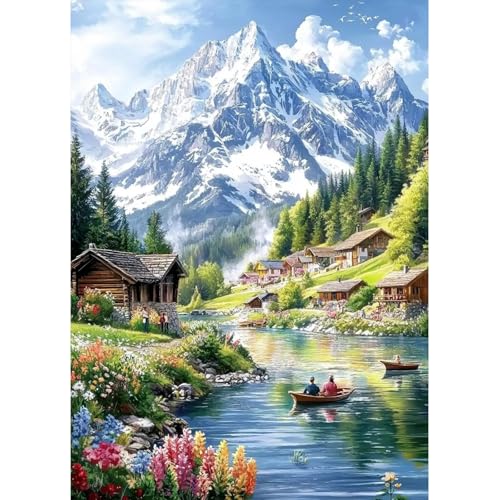 MAXBYE Berg Diamond Painting Art Kits für Erwachsene, Seeufer Landschaft Diamond Art Full Round Drill Kits DIY Kunsthandwerk Für Anfänger, Diamant Bilder Kreuzstich Set Home Wall Decor 30x40cm MAXBYE Berg Diamond Painting Art Kits für Erwachsene, Seeufer Landschaft Diamond Art Full Round Drill Kits DIY Kunsthandwerk Für Anfänger, Diamant Bilder Kreuzstich Set Home Wall Decor 30x40cm von MAXBYE