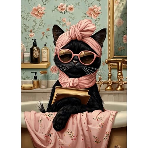 MAXBYE Black Katze Diamond Painting Art Kits, 5D Diamond Art Kits Round Full Drill Diamond Painting für Erwachsene Anfänger, DIY Diamant Bilder Art Set Kristall Kreuzstich Home Wall Decor 30x40cm MAXBYE Black Katze Diamond Painting Art Kits, 5D Diamond Art Kits Round Full Drill Diamond Painting für Erwachsene Anfänger, DIY Diamant Bilder Art Set Kristall Kreuzstich Home Wall Decor 30x40cm von MAXBYE