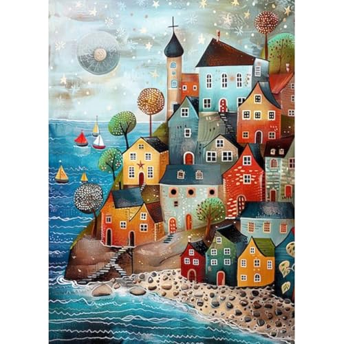MAXBYE DIY Art Diamond Painting Buntes Haus, 5D Diamond Painting Stitch Abstrakte Landschaft Erwachsene Kits, Full DIY Diamant Art Kunst Malerei Stickerei Set Kreuzstich für Anfänger 30x40 cm MAXBYE DIY Art Diamond Painting Buntes Haus, 5D Diamond Painting Stitch Abstrakte Landschaft Erwachsene Kits, Full DIY Diamant Art Kunst Malerei Stickerei Set Kreuzstich für Anfänger 30x40 cm von MAXBYE