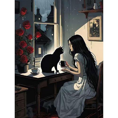 MAXBYE DIY Diamond Painting Set für Erwachsen, Frau und Katze 5D Diamant Painting Bilder Kinder, Diamond Art Painting Kit für Home Wand Décor 30x40cm MAXBYE DIY Diamond Painting Set für Erwachsen, Frau und Katze 5D Diamant Painting Bilder Kinder, Diamond Art Painting Kit für Home Wand Décor 30x40cm von MAXBYE