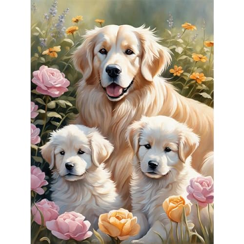 MAXBYE DIY Diamond Painting Set für Erwachsen, Süßer Hund 5D Diamant Painting Bilder Kinder, Diamond Art Painting Kit für Home Wand Décor 30x40cm MAXBYE DIY Diamond Painting Set für Erwachsen, Süßer Hund 5D Diamant Painting Bilder Kinder, Diamond Art Painting Kit für Home Wand Décor 30x40cm von MAXBYE