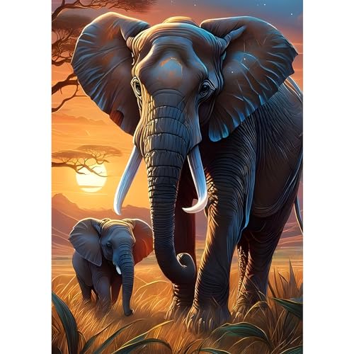 MAXBYE DIY Elefant Diamond Painting Set für Erwachsen, Tier 5D Diamond Painting Bilder Set, Malen nach Zahlen Diamant Kunst Handwerk für Home Wand Décor 30x40cm MAXBYE DIY Elefant Diamond Painting Set für Erwachsen, Tier 5D Diamond Painting Bilder Set, Malen nach Zahlen Diamant Kunst Handwerk für Home Wand Décor 30x40cm von MAXBYE