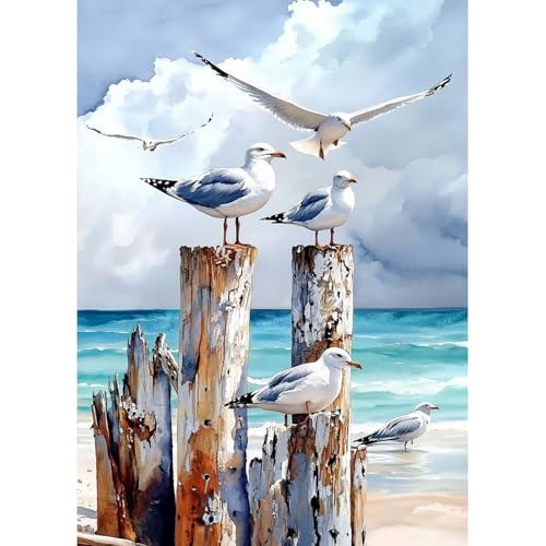 MAXBYE Diamond Painting Art Erwachsene Kits, 5D Möwen Diamond Kunst Komplett Set DIY Diamant Bilder für Anfänger, Runde Gem Kunsthandwerk Kreuzstich Diamond Painting Home Wall Decor 30x40cm MAXBYE Diamond Painting Art Erwachsene Kits, 5D Möwen Diamond Kunst Komplett Set DIY Diamant Bilder für Anfänger, Runde Gem Kunsthandwerk Kreuzstich Diamond Painting Home Wall Decor 30x40cm von MAXBYE
