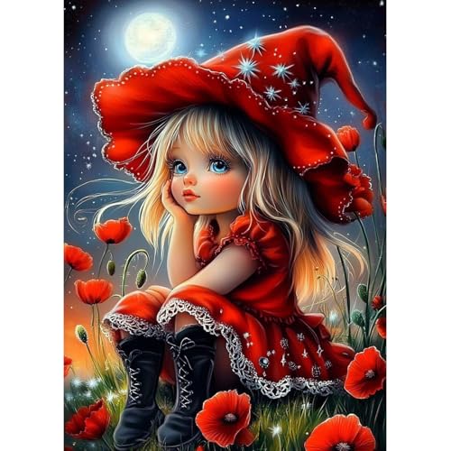 MAXBYE Diamond Painting Art Kits, 5D Prinzessin Rotem Hut Diamond Kunst Komplett Set DIY Gem Kunsthandwerk für Erwachsene Anfänger, Runde Diamant Bilder Kristall Kreuzstich Home Wall Decor 30x40cm MAXBYE Diamond Painting Art Kits, 5D Prinzessin Rotem Hut Diamond Kunst Komplett Set DIY Gem Kunsthandwerk für Erwachsene Anfänger, Runde Diamant Bilder Kristall Kreuzstich Home Wall Decor 30x40cm von MAXBYE