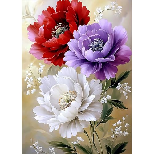 MAXBYE Diamond Painting Art Kits, 5D Schöne Blumen Diamond Kunst Komplett Set für Erwachsene Anfänger, DIY Gem Kunsthandwerk Runde Diamant Bilder Kristall Kreuzstich Home Wall Decor 30x40cm MAXBYE Diamond Painting Art Kits, 5D Schöne Blumen Diamond Kunst Komplett Set für Erwachsene Anfänger, DIY Gem Kunsthandwerk Runde Diamant Bilder Kristall Kreuzstich Home Wall Decor 30x40cm von MAXBYE