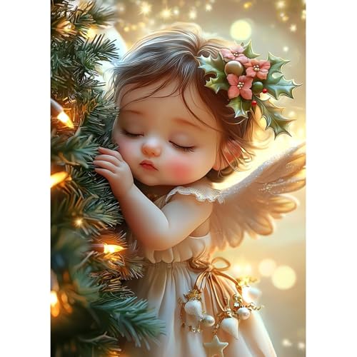 MAXBYE Diamond Painting Erwachsene, Christmas 5D Diamond Art Komplett Set DIY Engel Diamant Bilder Anfänger, Runde Diamant Kristall Kreuzstich Für Home Wall Weihnachten Decor 30x40cm MAXBYE Diamond Painting Erwachsene, Christmas 5D Diamond Art Komplett Set DIY Engel Diamant Bilder Anfänger, Runde Diamant Kristall Kreuzstich Für Home Wall Weihnachten Decor 30x40cm von MAXBYE
