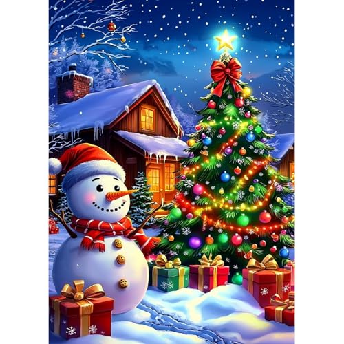 MAXBYE Diamond Painting Erwachsene, Christmas Tree 5D Diamond Art Komplett Set DIY Schneemann Diamant Bilder Anfänger, Runde Diamant Kristall Kreuzstich Für Home Wall Weihnachten Decor 30x40cm MAXBYE Diamond Painting Erwachsene, Christmas Tree 5D Diamond Art Komplett Set DIY Schneemann Diamant Bilder Anfänger, Runde Diamant Kristall Kreuzstich Für Home Wall Weihnachten Decor 30x40cm von MAXBYE