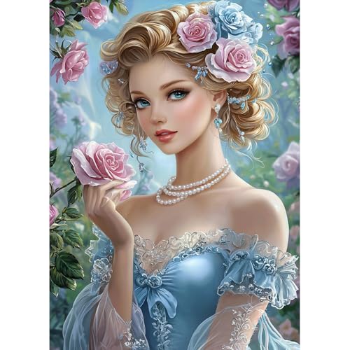 MAXBYE Diamond Painting Erwachsene, Elegante Frau 5D Diamond Art Komplett Set DIY Rosa Rose Diamant Bilder Anfänger, Runde Diamant Bilder Kristall Kreuzstich Für Home Wall Decor 30x40cm MAXBYE Diamond Painting Erwachsene, Elegante Frau 5D Diamond Art Komplett Set DIY Rosa Rose Diamant Bilder Anfänger, Runde Diamant Bilder Kristall Kreuzstich Für Home Wall Decor 30x40cm von MAXBYE