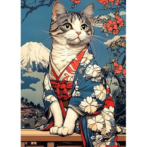 MAXBYE Diamond Painting Kits Erwachsene, 5D Diamond Art Katze im Japanese Kimono DIY Diamant Bilde, Runde Diamant Bilder Kristall Kreuzstich Für Wohnzimmer & Schlafzimmer Decor Geschenk 30x40cm MAXBYE Diamond Painting Kits Erwachsene, 5D Diamond Art Katze im Japanese Kimono DIY Diamant Bilde, Runde Diamant Bilder Kristall Kreuzstich Für Wohnzimmer & Schlafzimmer Decor Geschenk 30x40cm von MAXBYE
