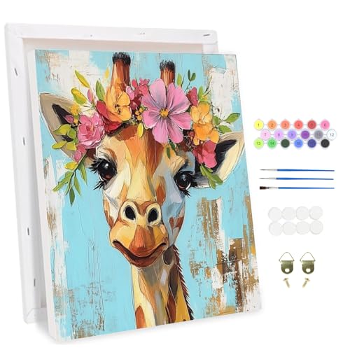 MAXBYE Giraffen Malen Nach Zahlen Erwachsene mit Rahmen, Blumen Paint by Numbers, DIY Handgemalt Ölgemälde Kit Leinwand Acrylfarben Painting für Heimdekoration Kunstwerk Geschenk 30x40cm MAXBYE Giraffen Malen Nach Zahlen Erwachsene mit Rahmen, Blumen Paint by Numbers, DIY Handgemalt Ölgemälde Kit Leinwand Acrylfarben Painting für Heimdekoration Kunstwerk Geschenk 30x40cm von MAXBYE