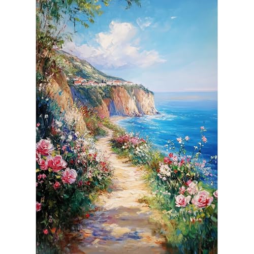 MAXBYE Küstenweg Diamond Painting Art Kits, 5D Blumen Diamond Kunst Komplett Set DIY Gem Kunsthandwerk für Erwachsene Anfänger, Runde Diamant Bilder Kristall Kreuzstich Home Wall Decor 30x40cm MAXBYE Küstenweg Diamond Painting Art Kits, 5D Blumen Diamond Kunst Komplett Set DIY Gem Kunsthandwerk für Erwachsene Anfänger, Runde Diamant Bilder Kristall Kreuzstich Home Wall Decor 30x40cm von MAXBYE