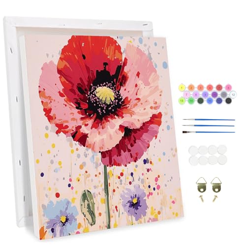 MAXBYE Malen Nach Zahlen Erwachsene mit Rahmen, Mohnblumen Paint by Numbers DIY Handgemalt Ölgemälde Kit Leinwand Acrylfarben Painting für Home Decor Geburtstag Geschenk 30x40cm MAXBYE Malen Nach Zahlen Erwachsene mit Rahmen, Mohnblumen Paint by Numbers DIY Handgemalt Ölgemälde Kit Leinwand Acrylfarben Painting für Home Decor Geburtstag Geschenk 30x40cm von MAXBYE