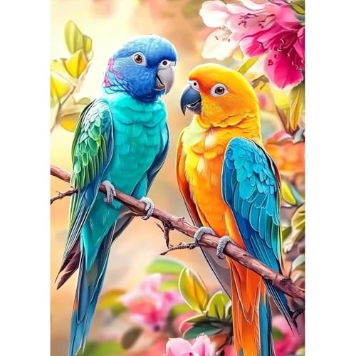 MAXBYE Papageien Diamond Painting Art Kits, Blume 5D Diamond Kunst Komplett Set DIY Gem Kunsthandwerk für Erwachsene Anfänger, Runde Diamant Bilder Kristall Kreuzstich Home Wall Decor 30x40cm MAXBYE Papageien Diamond Painting Art Kits, Blume 5D Diamond Kunst Komplett Set DIY Gem Kunsthandwerk für Erwachsene Anfänger, Runde Diamant Bilder Kristall Kreuzstich Home Wall Decor 30x40cm von MAXBYE