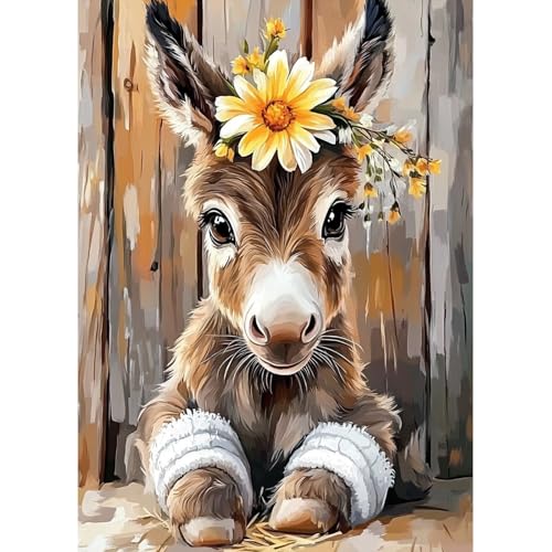MAXBYE Süßer Esel Diamond Painting Art Kits, 5D Diamond Kunst Komplett Set DIY Gem Kunsthandwerk für Erwachsene Anfänger, Runde Diamant Bilder Kristall Kreuzstich Home Wall Decor 30x40cm MAXBYE Süßer Esel Diamond Painting Art Kits, 5D Diamond Kunst Komplett Set DIY Gem Kunsthandwerk für Erwachsene Anfänger, Runde Diamant Bilder Kristall Kreuzstich Home Wall Decor 30x40cm von MAXBYE