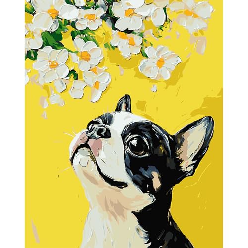 MAXBYE Süßer Welpe Malen Nach Zahlen Erwachsene, Blumen Paint by Numbers DIY Handgemalt Ölgemälde Kit Leinwand Acrylfarben Painting für Home Decor Geburtstag Geschenk, Ohne Rahmen 40x50cm MAXBYE Süßer Welpe Malen Nach Zahlen Erwachsene, Blumen Paint by Numbers DIY Handgemalt Ölgemälde Kit Leinwand Acrylfarben Painting für Home Decor Geburtstag Geschenk, Ohne Rahmen 40x50cm von MAXBYE