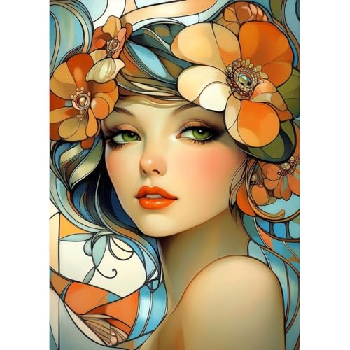 MAXBYE Vintage Frau Diamond Painting Art Kits für Erwachsene, Blumen Diamond Kunst Komplett Set DIY Gem Kunsthandwerk Für Anfänger, 5D Runde Diamant Bilder Kristall Kreuzstich Home Wall Decor 30x40cm MAXBYE Vintage Frau Diamond Painting Art Kits für Erwachsene, Blumen Diamond Kunst Komplett Set DIY Gem Kunsthandwerk Für Anfänger, 5D Runde Diamant Bilder Kristall Kreuzstich Home Wall Decor 30x40cm von MAXBYE