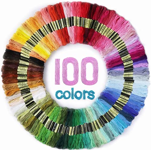 Maxee 100 Farben Stickgarn, Regenbogenfarbe, Stickgarn Wird für Kreuzstichfaden, Armbandfaden, Basteltwist, Kunsthandwerksdrehfaden Maxee 100 Farben Stickgarn, Regenbogenfarbe, Stickgarn Wird für Kreuzstichfaden, Armbandfaden, Basteltwist, Kunsthandwerksdrehfaden von Maxee