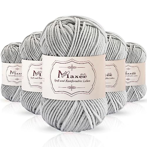 Maxee 250g(50gx5) Handstrickgarn Multicolor, Acryl Garn zum Stricken, Weicher Wolle zum Häkeln und Kunsthandwerk, Hand Knitting Garn zum Häkeln, Schals für Strickanfänger, Erfahrene Stricker von Maxee