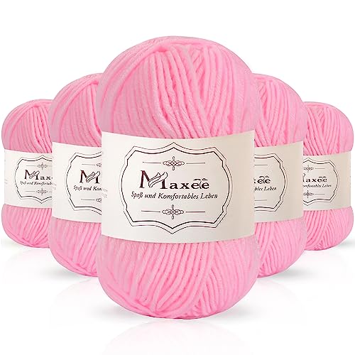 Maxee 250g(50gx5) Handstrickgarn Multicolor, Acryl Garn zum Stricken, Weicher Wolle zum Häkeln und Kunsthandwerk, Hand Knitting Garn zum Häkeln, Schals für Strickanfänger, Erfahrene Stricker von Maxee