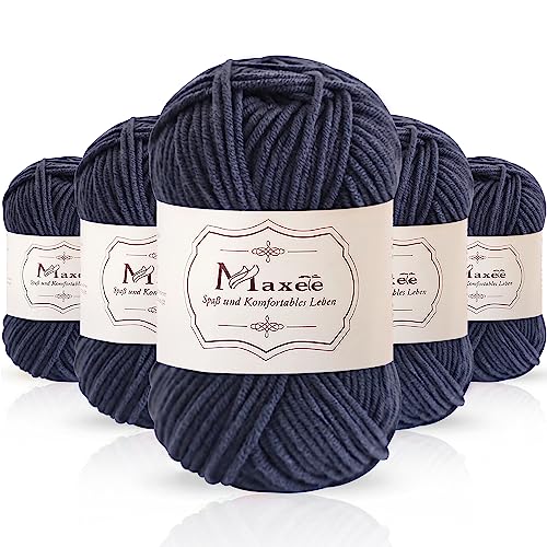 Maxee 250g(50gx5) Handstrickgarn Multicolor, Acryl Garn zum Stricken, Weicher Wolle zum Häkeln und Kunsthandwerk, Hand Knitting Garn zum Häkeln, Schals für Strickanfänger, Erfahrene Stricker von Maxee