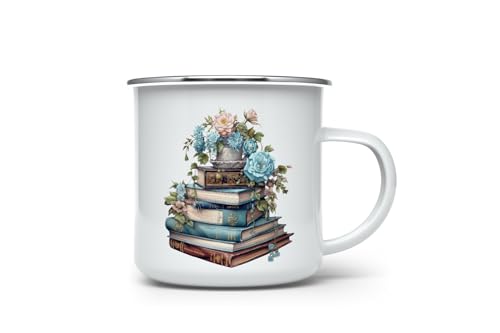 MAXIKIWI Langlebige Emaille-Kaffee- oder Tee-Camping-Tasse für drinnen und draußen, viktorianische Buchecke, 350 ml MAXIKIWI Langlebige Emaille-Kaffee- oder Tee-Camping-Tasse für drinnen und draußen, viktorianische Buchecke, 350 ml von MAXIKIWI