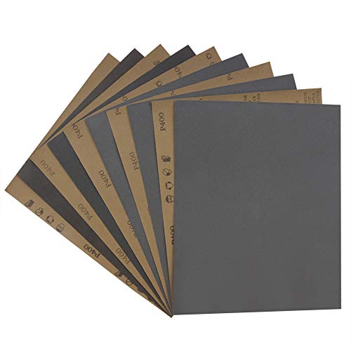 Schleifpapier Set Körnung 400 Schileifbogen 9x11 Zoll Nass-und-Trocken 10 stück Schleifblätter für Holzarbeiten,Rostentfernung, Metall,Glas Von MAXMAN Schleifpapier Set Körnung 400 Schileifbogen 9x11 Zoll Nass-und-Trocken 10 stück Schleifblätter für Holzarbeiten,Rostentfernung, Metall,Glas Von MAXMAN von MAXMAN
