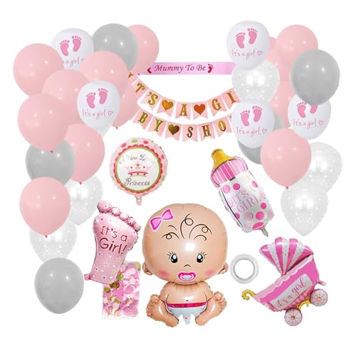 39-Teiliges Rosa Babyparty-Set Für Mädchen Mit 10 G Rosa Konfetti, Babyparty-Dekorationen, Babyparty-Dekorationen Für Mädchen von MAXQUU