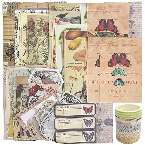 MAXQUU 200-teiliges Handbuch-Materialpaket-Set, mit 5 Rollen Klebeband, Tier- und Pflanzenaufklebern und Kraftpapier-Kombination, Bastelzubehör, Scrapbooking MAXQUU 200-teiliges Handbuch-Materialpaket-Set, mit 5 Rollen Klebeband, Tier- und Pflanzenaufklebern und Kraftpapier-Kombination, Bastelzubehör, Scrapbooking von MAXQUU