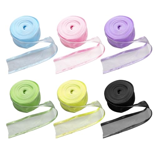 MAXQUU 6 Rollen Chiffonband, einfaches dekoratives Band und Bastelband, das für Blumen, Geschenke und Haar-Accessoires verwendet werden kann. MAXQUU 6 Rollen Chiffonband, einfaches dekoratives Band und Bastelband, das für Blumen, Geschenke und Haar-Accessoires verwendet werden kann. von MAXQUU