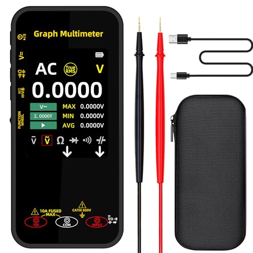 BSIDE Tragbares Digitales Multimeter 20000 Wort mV Voltmeter Wiederaufladbar 3.2'' TFT Bildschirm Kompaktes Multimeter mit Aufzeichnungsmodus Messen Sie Widerstand Kapazität Diode Max Min Ave Berechnu von MAXRIENY