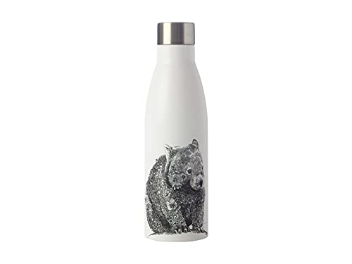 Maxwell & Williams Marini Ferlazzo Isolierte Edelstahl Trinkflasche mit Zaunkönig Design, Doppelwandiger Edelstahl, Weiß, 500 ml, Auslaufsichere Isolierflasche von Maxwell & Williams