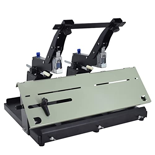 Manueller Doppelkopf-Hefter, Heavy Duty Büro-Uni-Maschine, Flacher Nagel- und Rückenhefter, Bindestärke 60 Blatt, für Factory Office Home, Schwarz von MAXWXB