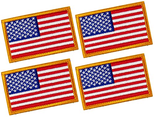 4 Stück taktische Aufnäher der USA-amerikanischen Flagge, mit Klettverschluss für Rucksäcke, Mützen, Jacken, Hosen, Militärarmee-Uniform-Embleme, Größe 7,6 x 5,1 cm von MAXXPRO
