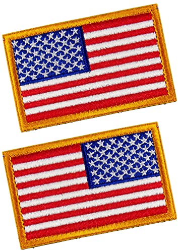 Tactical Patches of USA US American Flag Regular and Reverse, with Hook and Loop for Backpacks Caps Hats Jackets Pants, Military Army Uniform Embleme, Size 3x2 Inches, Pack of 2 von MAXXPRO
