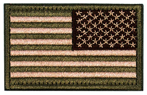 Taktische Aufnäher mit USA-Flagge auf der Rückseite, mit Klettverschluss für Rucksäcke, Mützen, Jacken, Hosen, Militär-Armee-Uniform, Embleme, Größe 7,6 x 5,1 cm von MAXXPRO