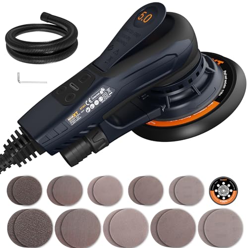 Vielseitiger Exzenter Schleifer MAXXT 230V: 125mm & 150mm Backing Pads, Bürstenloser Elektrischer Schleifer mit einstellbarer Geschwindigkeit, Ideal für Holzoberflächen von MAXXT