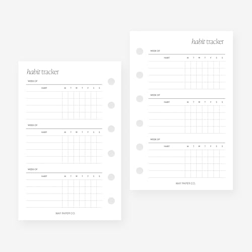 Pocket Habit Tracker Planer Einlage Agenda Nachfüllpackung für Taschengröße 6 Ringbuch 8,1 x 12,7 cm von MAY PAPER CO.