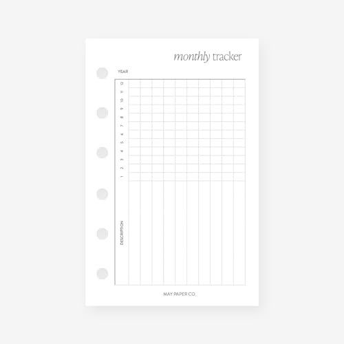 Taschen-Monats-Tracker-Planer-Einlage, Agenda-Nachfüllpackung für Ringbuch im Taschenformat 6, 8,1 x 12,7 cm von MAY PAPER CO.