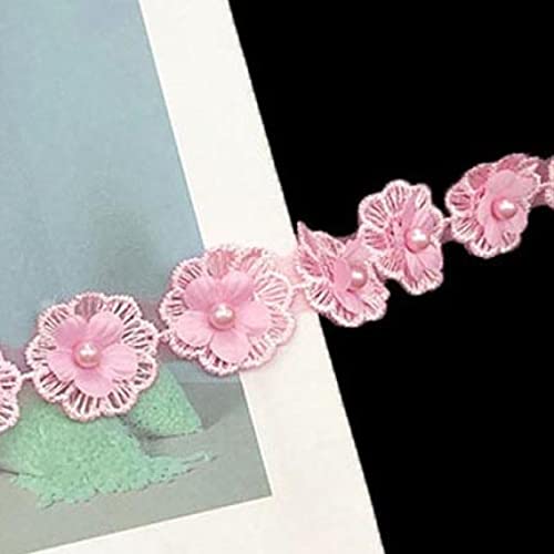 Spitze Trim Band, Vintage Spitze Band, Bestickte Applikation Blumenbesatz Perlen Band Spitze for Nähen von Kleidung DIY Handwerk Taschenherstellung Zuhause Hochzeitsdekoration (Color : Wit) (Color : von MAYABI