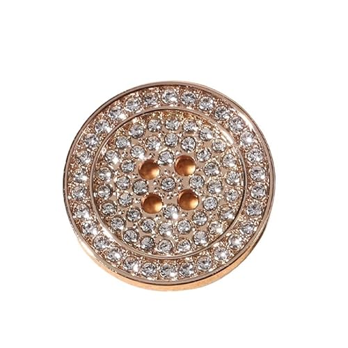 MAYANGYANG KnöPfe 10 Stück Metallknöpfe mit Vier Augen und Strasssteinen, dekorativer runder Nähknopf, Anzug, Damenbekleidung, Zubehör Buttons(10pcs Gold,25mm) von MAYANGYANG