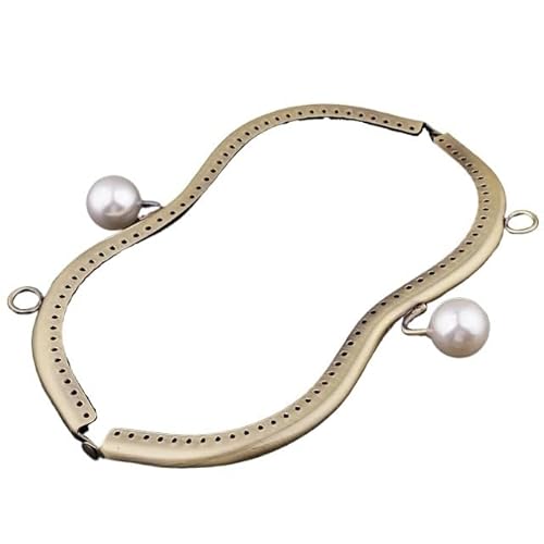 MAYANGYANG Taschenrahmen Metallrahmen, Kussverschluss, Schlossbogen for Nähen von Handtaschen, Geldbörsen, Münztüten, 19 cm TaschenbüGel(White) von MAYANGYANG