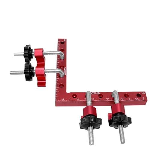 Winkelspanner 90-Grad-Holzbearbeitung, Aluminiumlegierung, rechtwinklige Klemmen, Eckklemme, Positionierungsquadrate, rechtwinklige Klemmen, Holzbearbeitung, Zimmermann Eckspanner(1Set 140mm) von MAYANGYANG